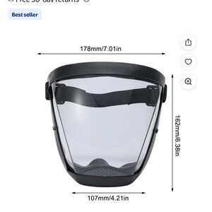 9 Premium tinted Face Shield with Black Trim
Tinted shield! New! Price for 9!